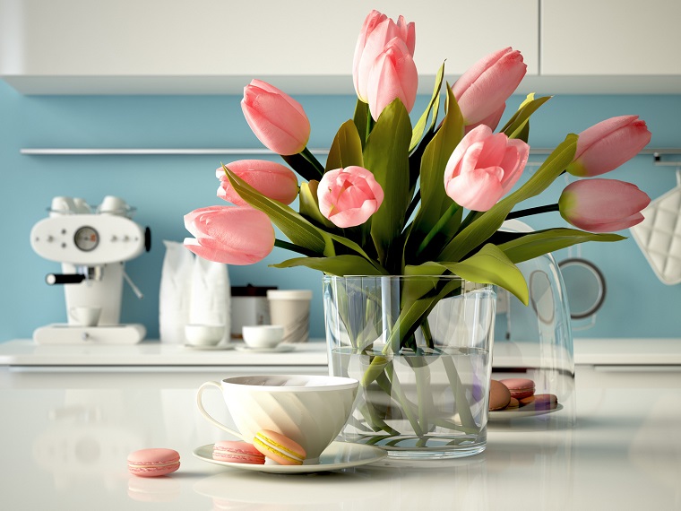 addobbi primavera idea tulipani rosa