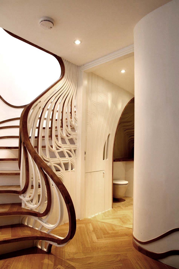 scale moderne per interni corrimano inusuale