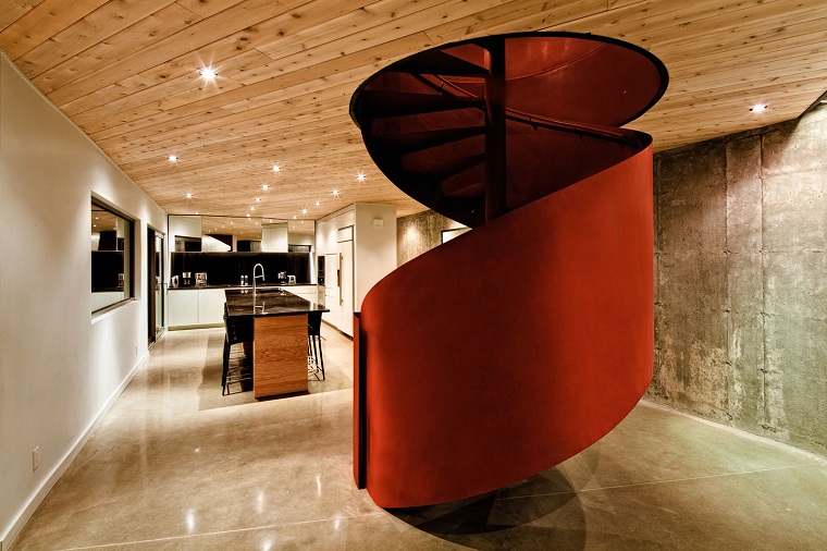 scale moderne esempio colore rosso forma spirale