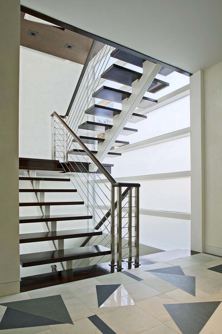 scale moderne per interni legno metallo