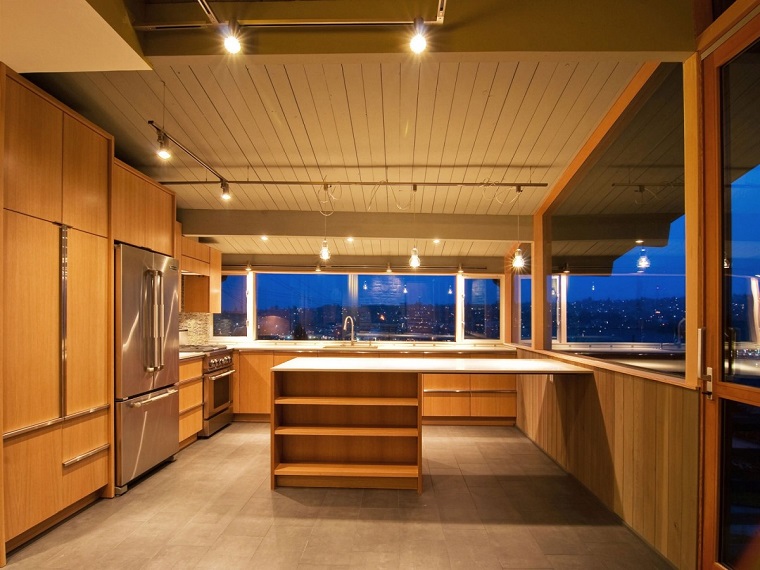 finestre architettura moderna cucina legno