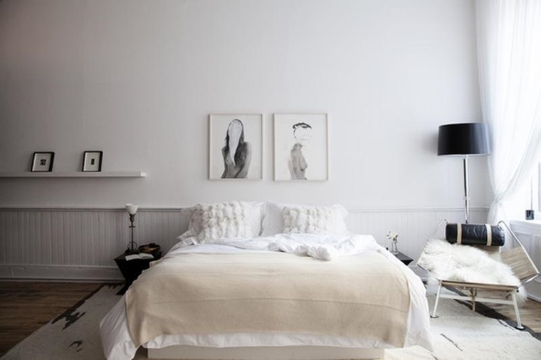 arredare la camera da letto stile scandinavo bianco nero