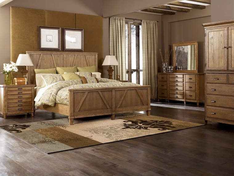camera da letto moderna mobili legno