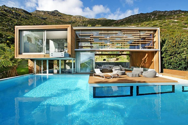 piscina esterna molto attraente casa architettura moderna