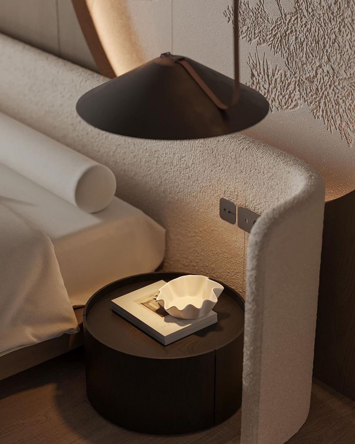 design camera da letto moderna japandi style