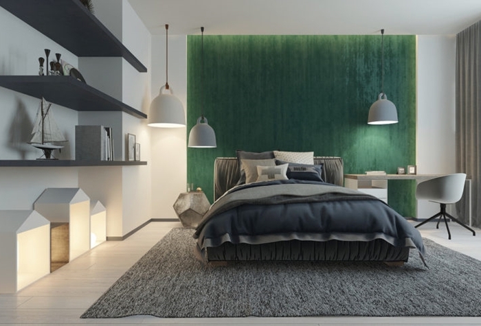 Camere per ragazzi – un tocco di verde smeraldo