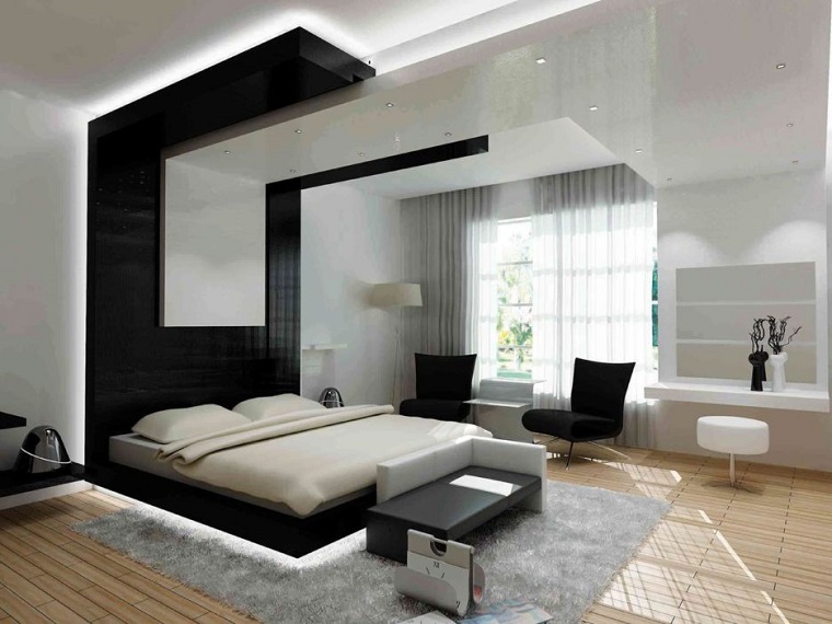 idea camera da letto bianco nero mobili moderni