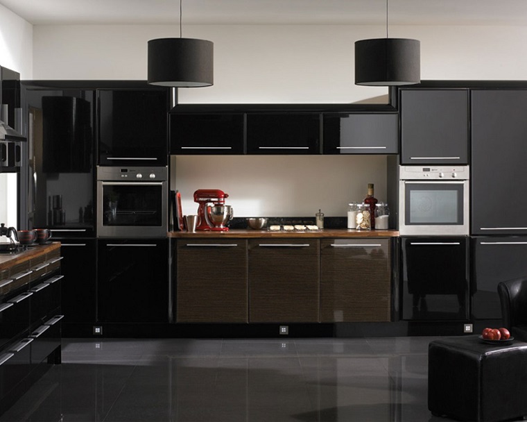 arredamento cucina mobili neri stile lineare