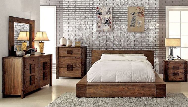 camera letto moderna stile rustico