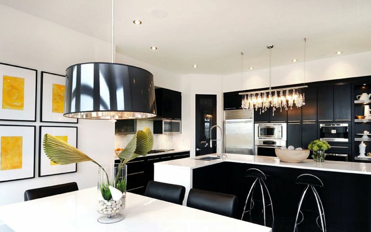 cucine moderne nero bianco raffinate eleganti