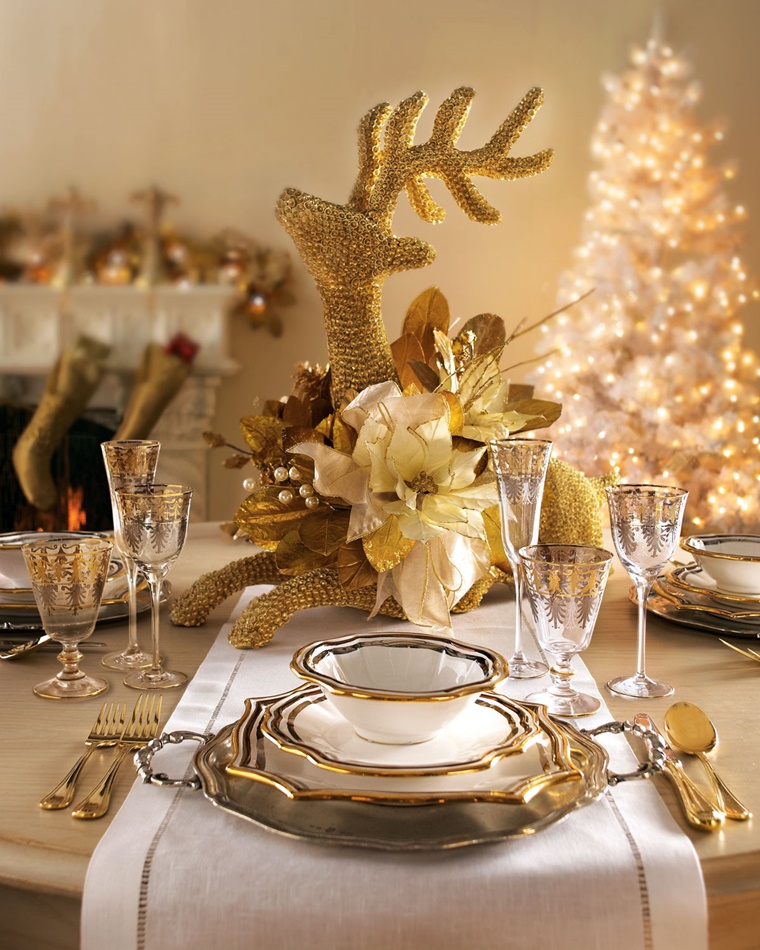  decori natalizi per tavola addobbata molto elegante