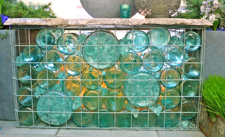 gabbione piccolo decorativo pezzi vetro
