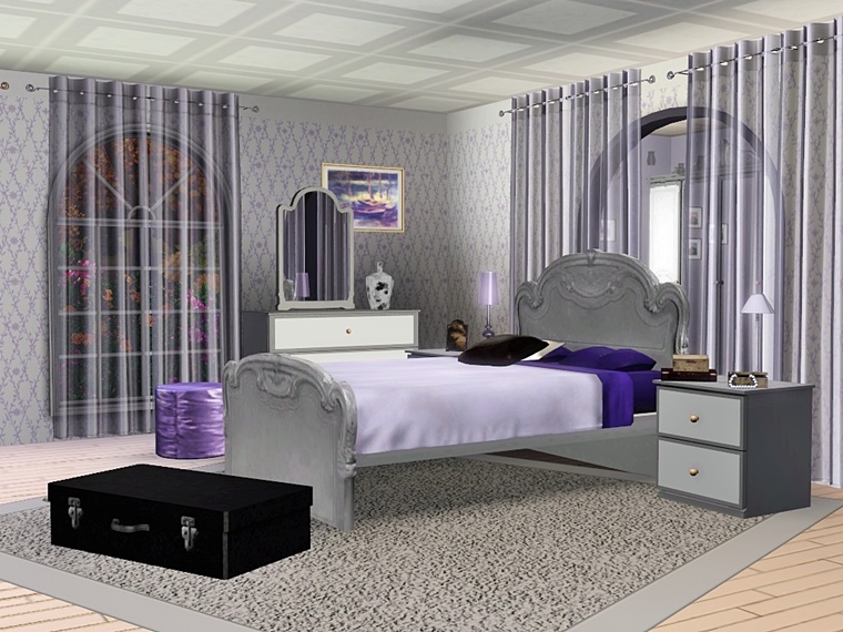 idea camera da letto grigio viola