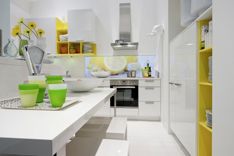 immagini cucine moderne dettagli colore giallo