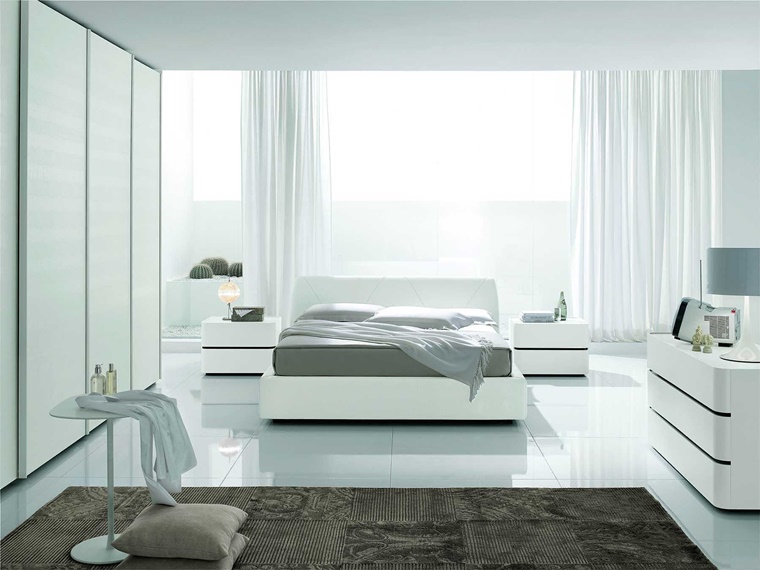 interior design elegante bianco tappeto grigio