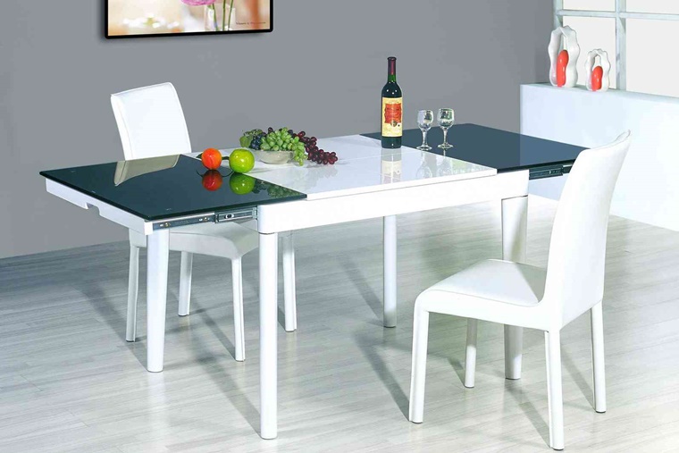 sala da pranzo moderna tavolo bianco nero