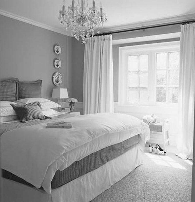 stanza da letto elgante stilosa grigio