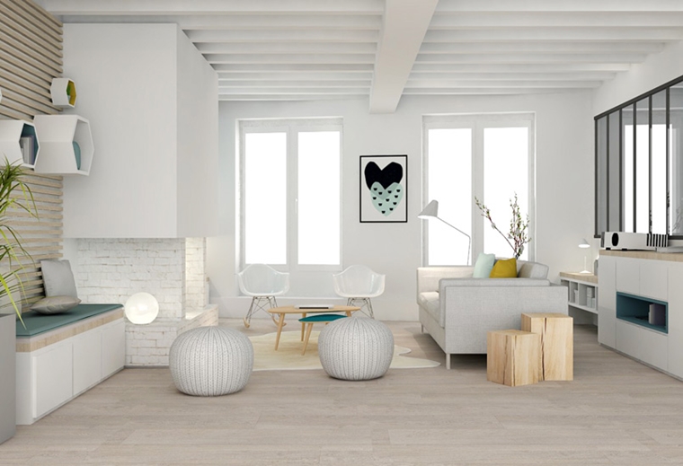 Travi in legno bianche esempi spettacolari e moderni Verniciare travi in legno