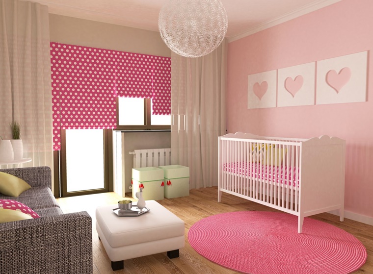 arredamento camerette neonate colore rosa