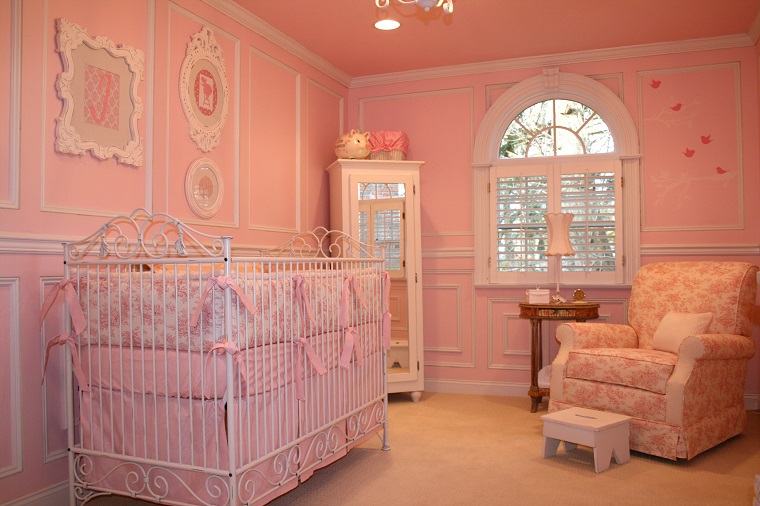 camerette neonata rosa stile romantico
