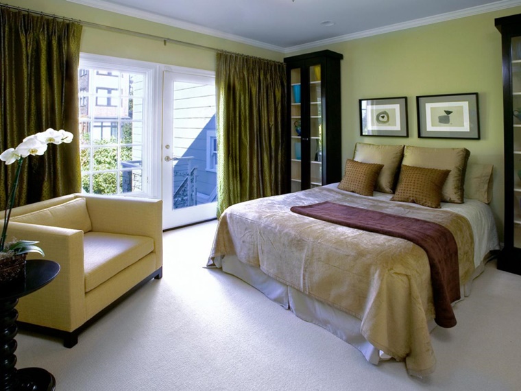 idea pareti verde chiaro ideale camera letto