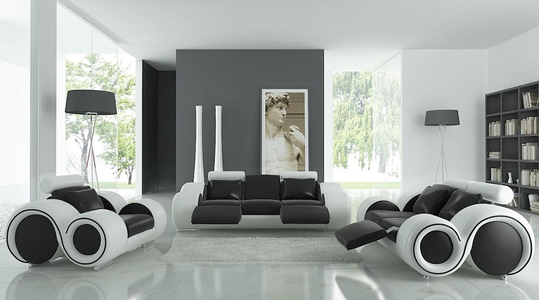 Idee arredo casa in bianco, nero e grigio per uno stile sobrio ed ... Soggiorno significato