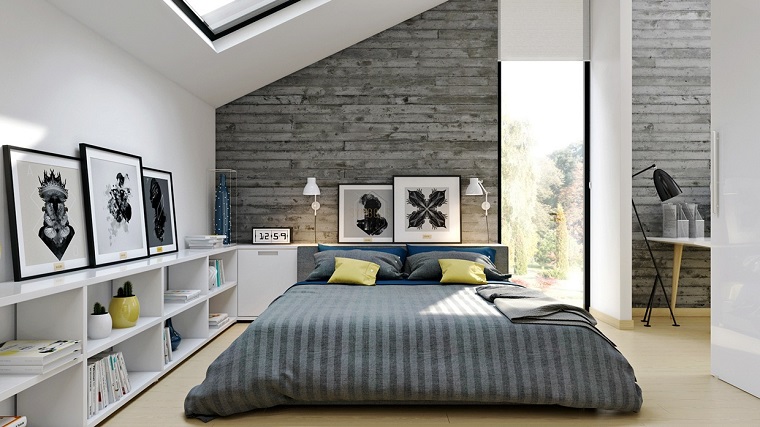 mansarda proposta stile giovane moderno camera letto