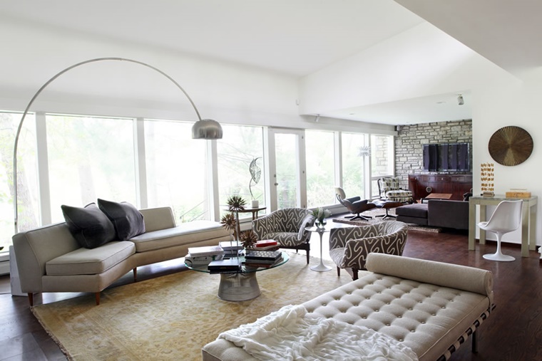 mobili soggiorno stile moderno elementi design vintage