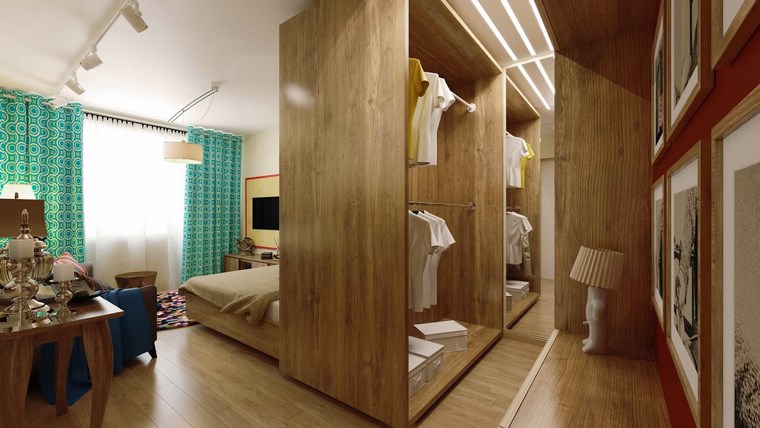nicchia guardaroba camera letto piccola mobili legno