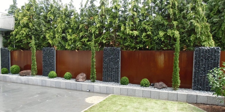 Pareti divisorie da giardino in acciaio corten: belle, di design e ... Giardino a parete