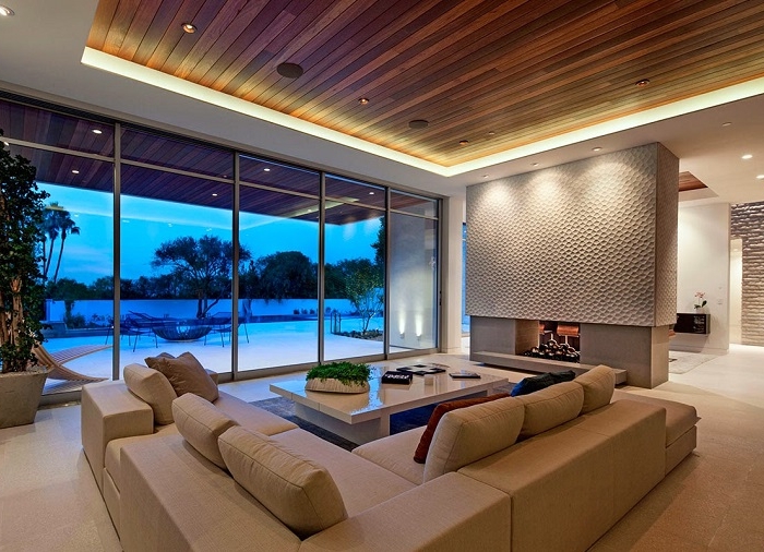 Soffitto e alcune finiture spettacolari per il soggiorno