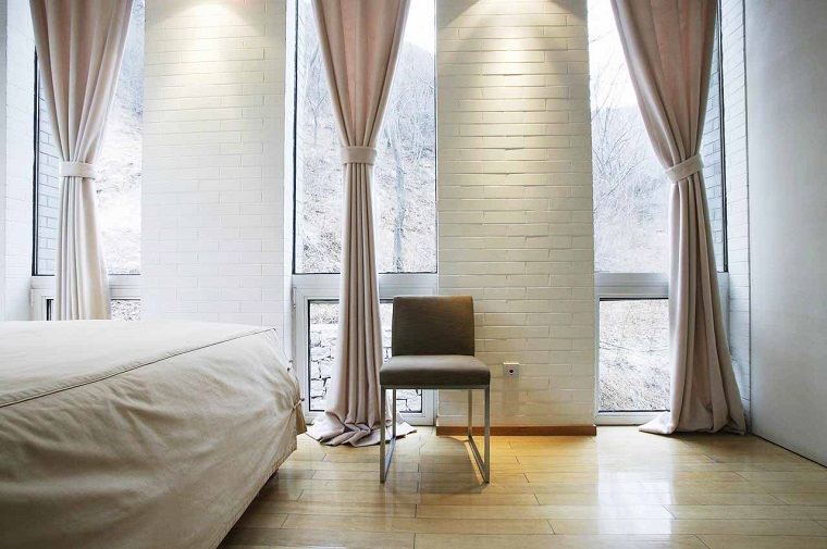 tende moderne camera letto color beige