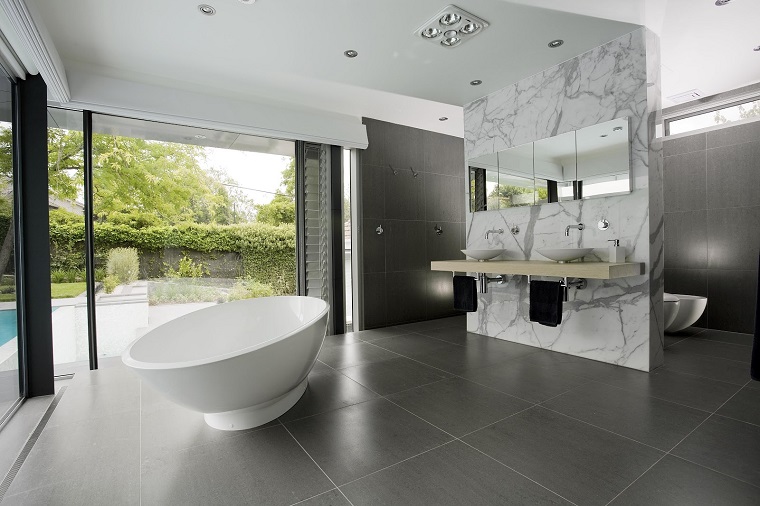arredamenti moderni sala bagno vasca forma ovale