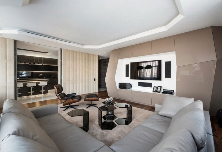 arredamento moderno soggiorno soffitto particolare
