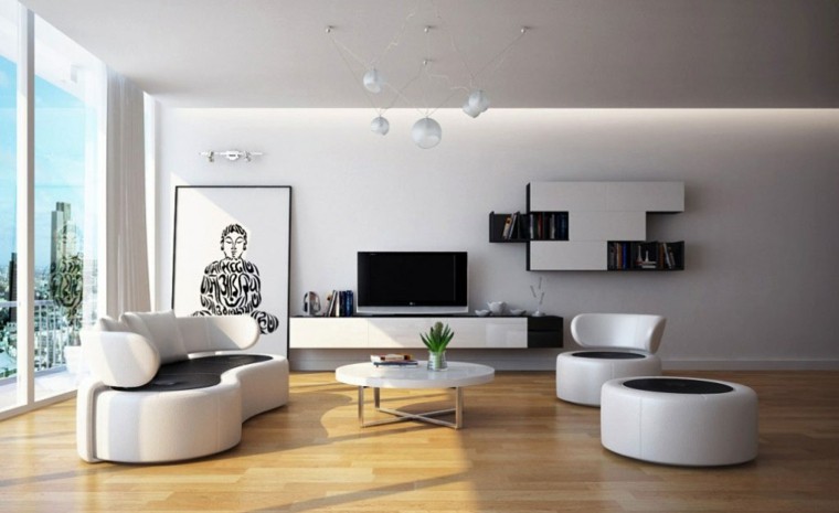 arredare salotto moderno divano bianco design originale