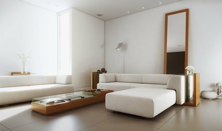 arredare salotto stile moderno divano angolare colore bianco