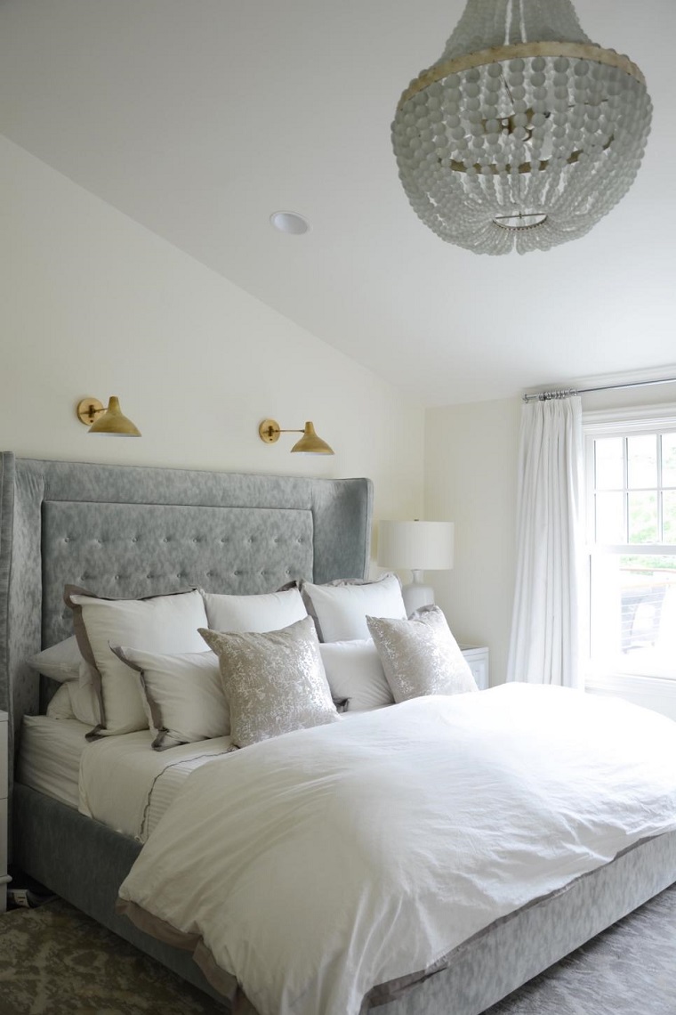 camera da letto moderna letto colore grigio