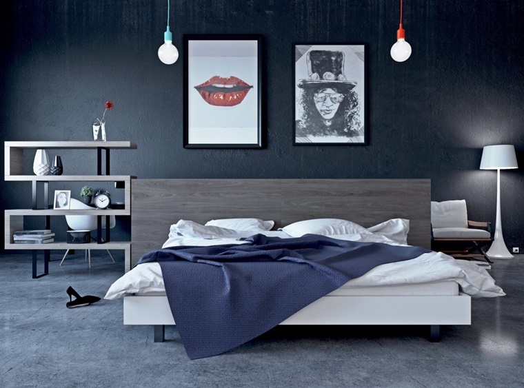 camera letto arredata stile tonalita colori scuri