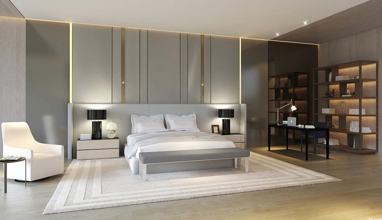 camere da letto moderne design accenti oro
