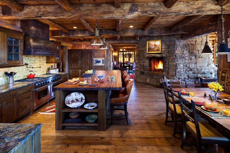 cucine in muratura rustiche soffitto legno