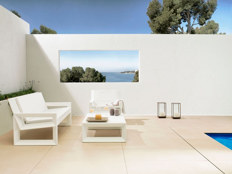 design minimal terrazzo arredato mobili colore bianco