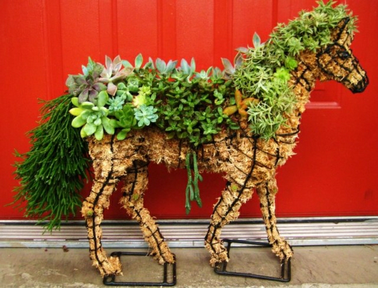 giardino idea decorativa particolare forma cavallo