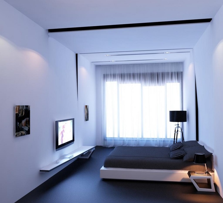 idea camera letto stile minimal pareti bianche