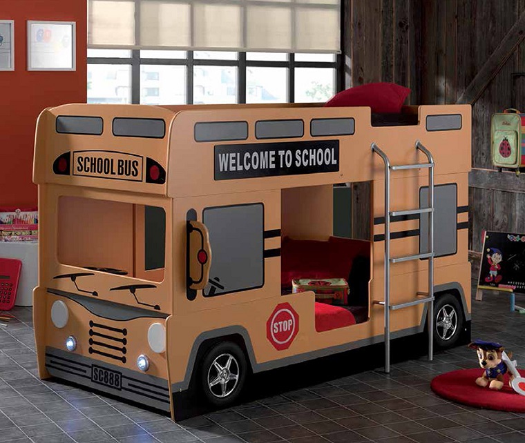 lettini per bambini castello forma autobus