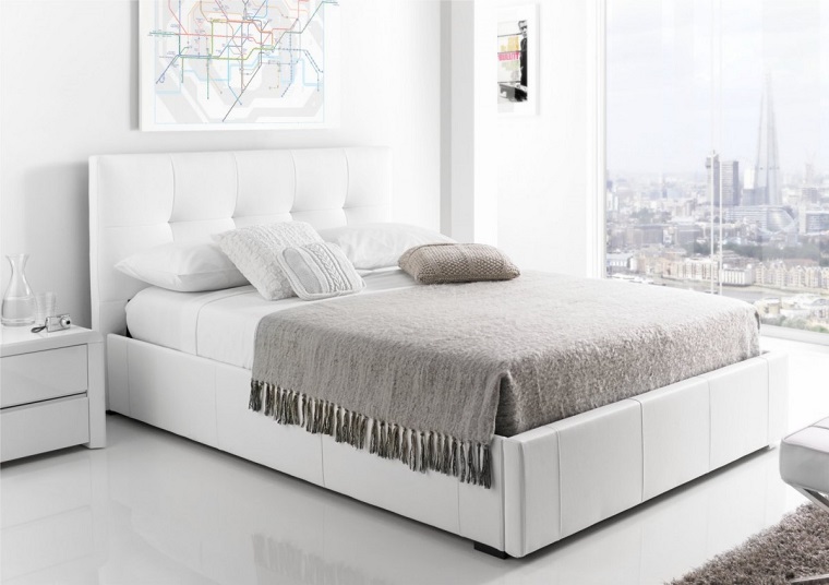 mobili camera da letto bianchi linee moderne