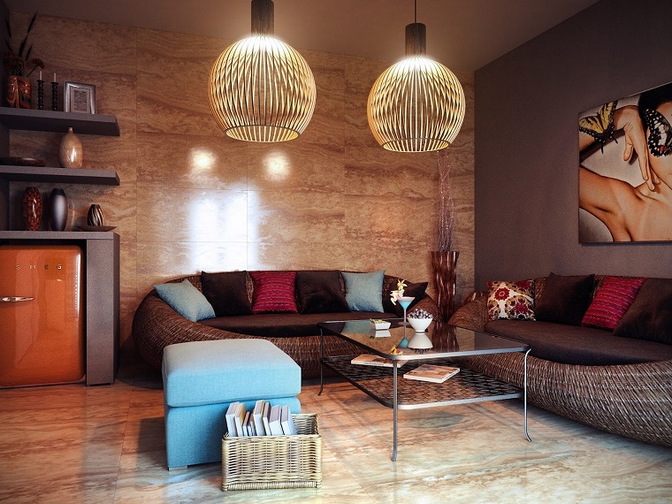 mobili soggiorno proposta illuminazione moderna
