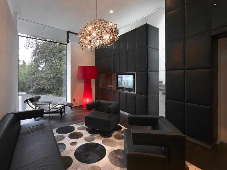 soggiorno elegante design moderno mobili colore nero