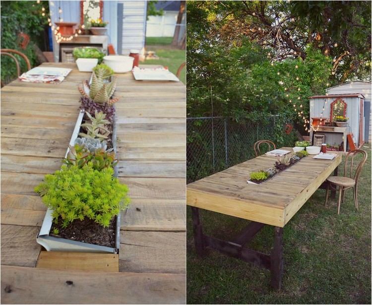 tavoli da giardino idea originale bancali legno