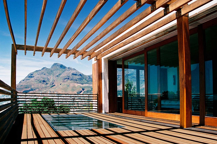 terrazzo progettato design moderno pergola legno