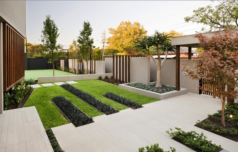 vialetto giardino cemento stile minimalista
